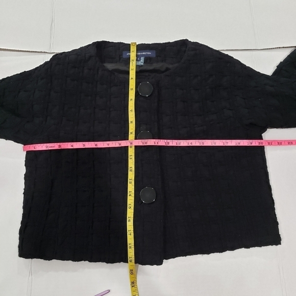 French Connection Vintage Virgin Wool Black Bolero Blazer Size 4 - Picture 9 of 11